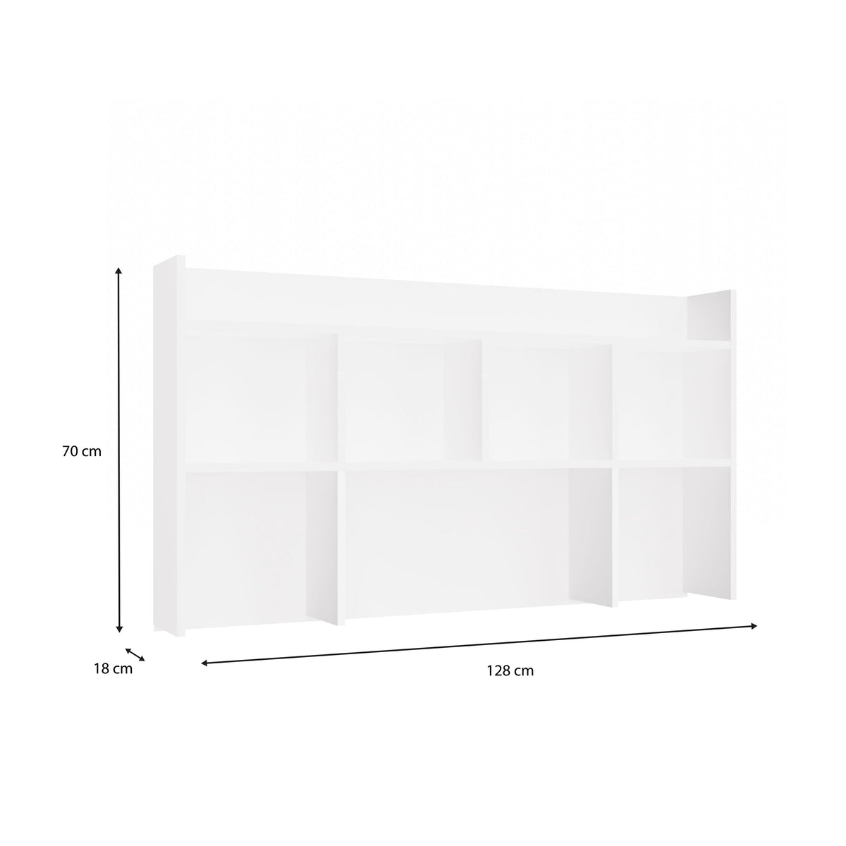 Íróasztal-felépítmény – 130 cm, fehér