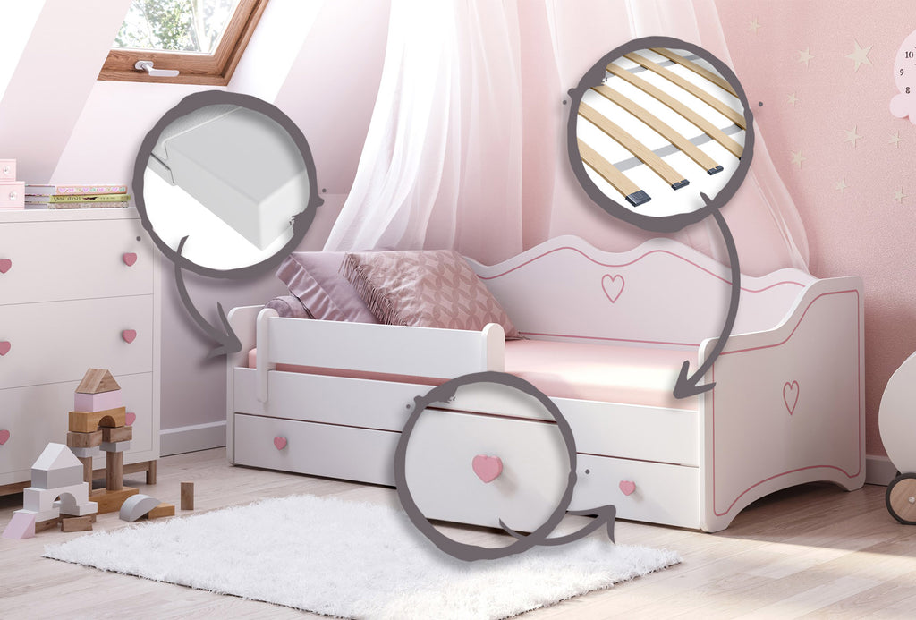 Emma youth bed 180x80 pink