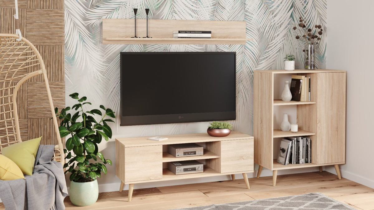 Bookcase Fondi - wooden legs