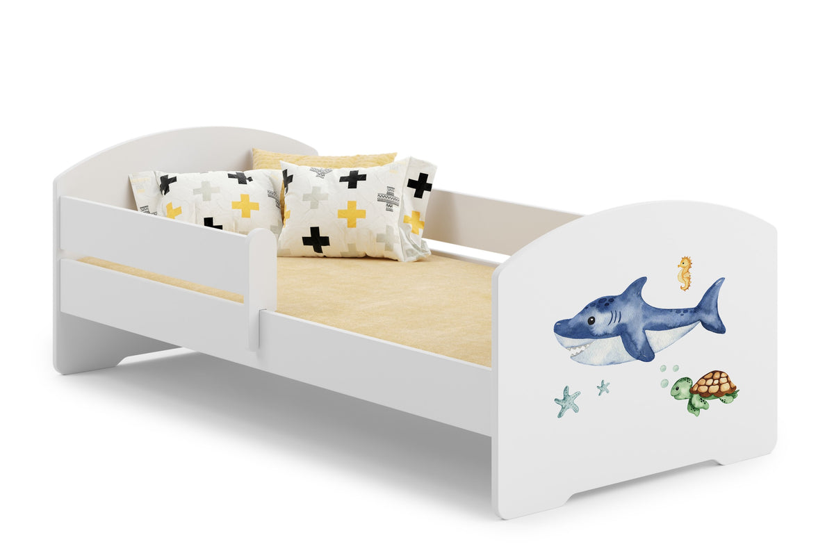 Luk single bed 140x70 with artwork - Shark