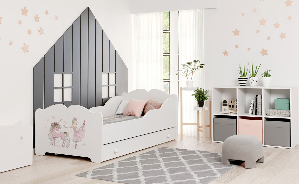 Child's bed ANNA with drawer 140x70 Girl with unicorn