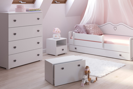 Toy box Inga - handle grey