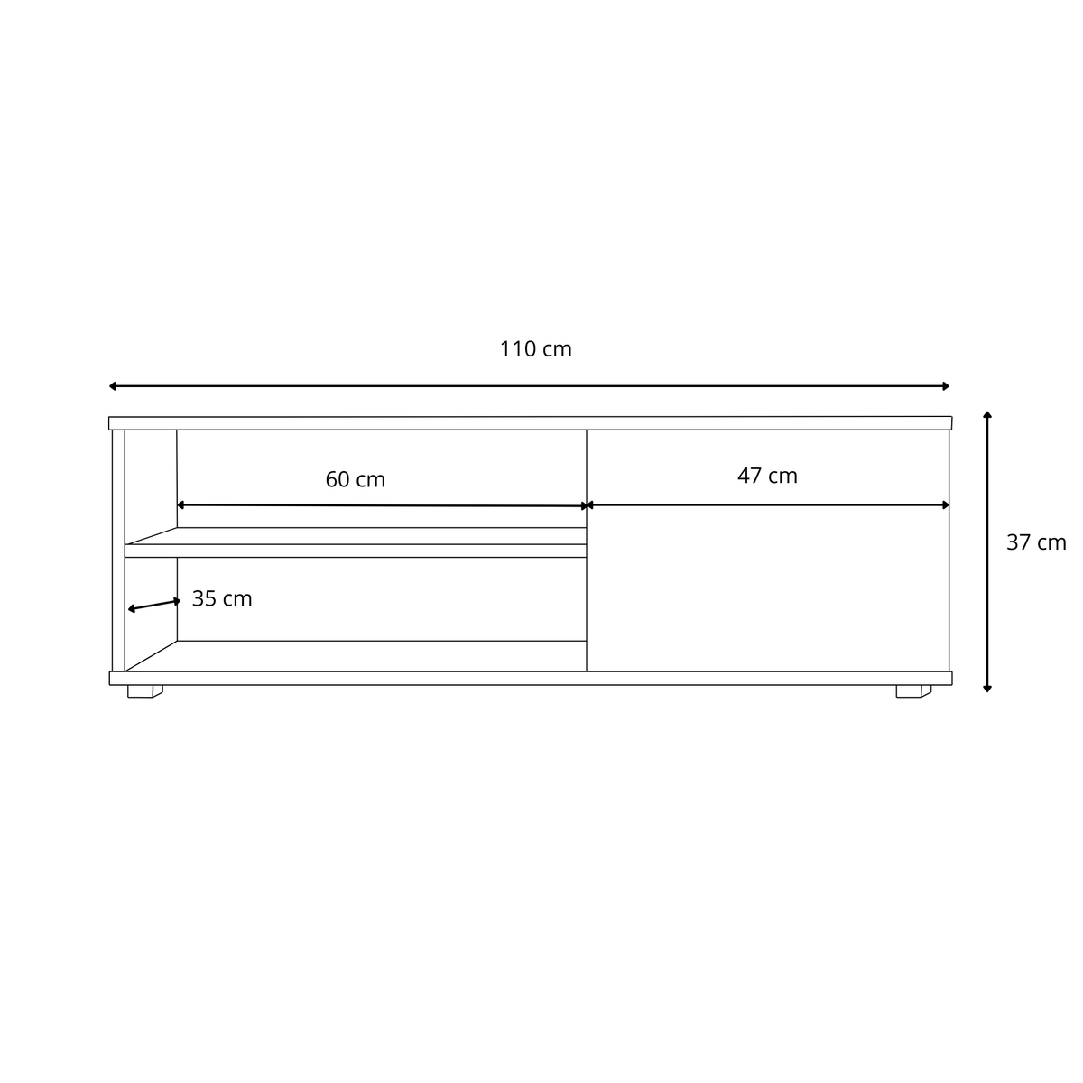 VIVA 110 cm RTV cabinet - White