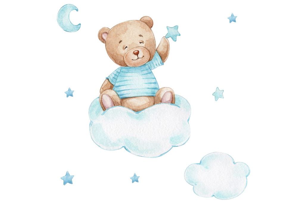 Double bed Luk 160x80 - Blue Teddy Bear