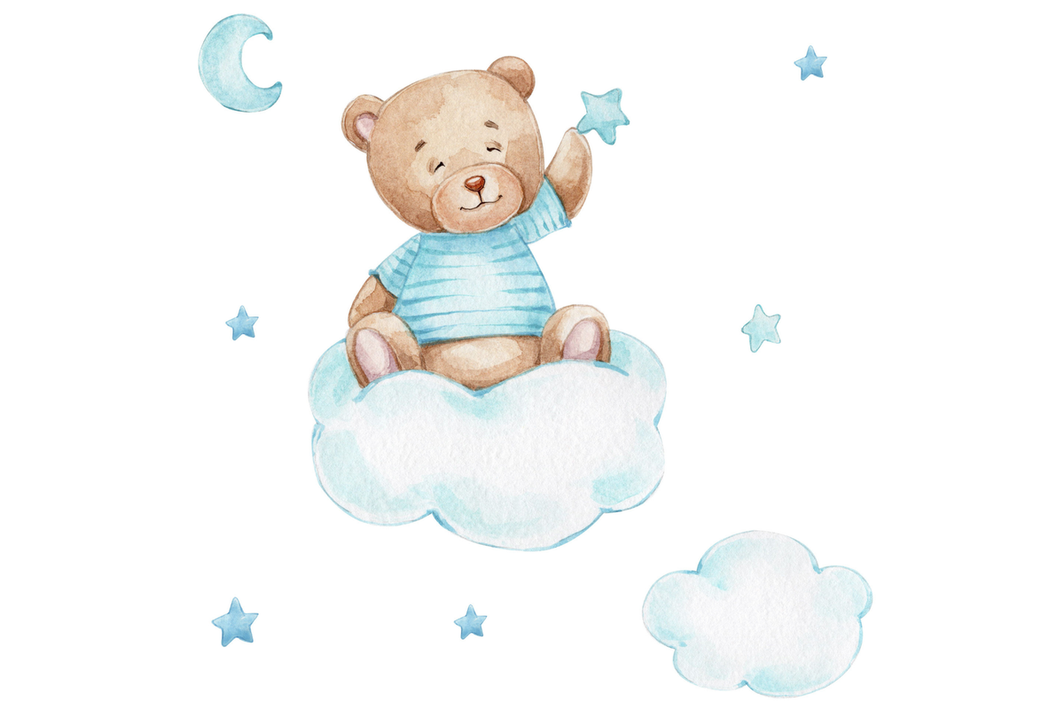 Double bed Luk 160x80 - Blue Teddy Bear