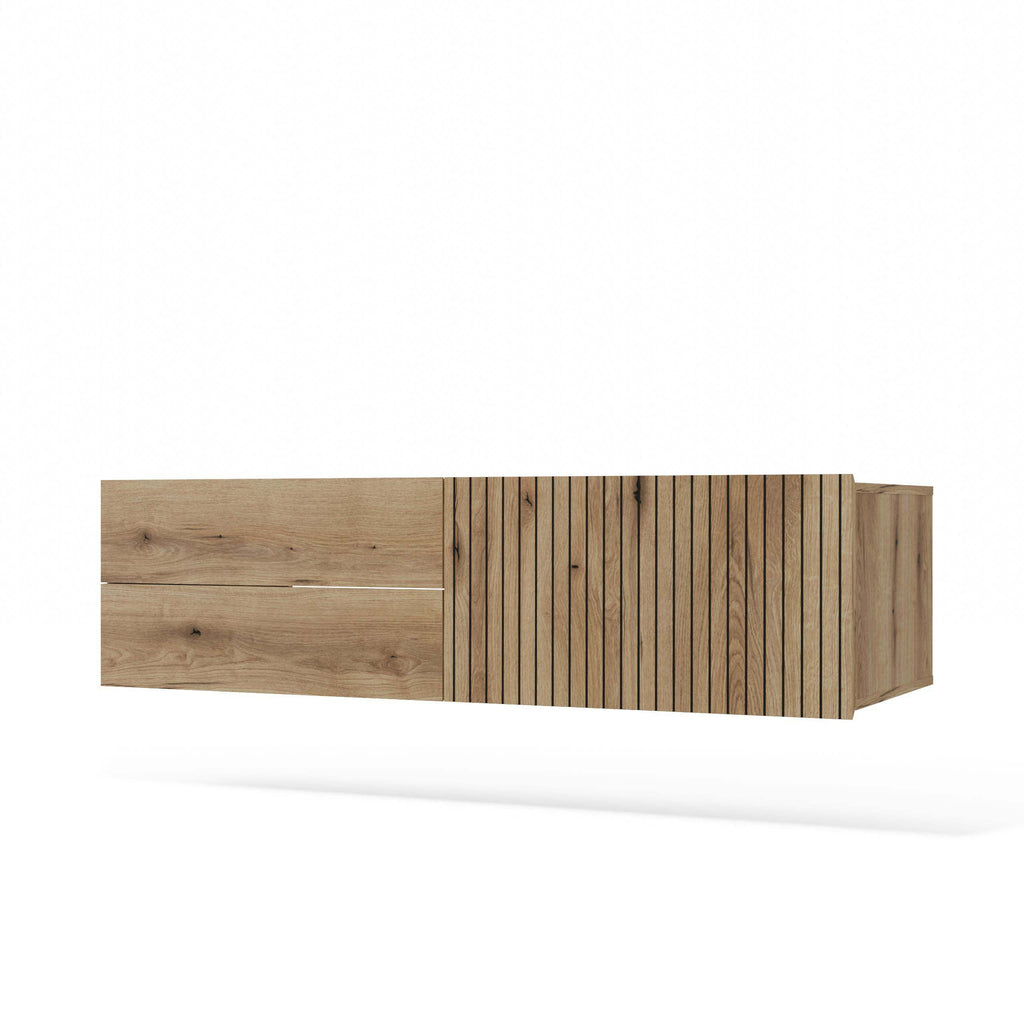 Mosdó alatti szekrény TIGO 1D2S Evoke tölgy 140 cm 2 fiókos bordázott front fali