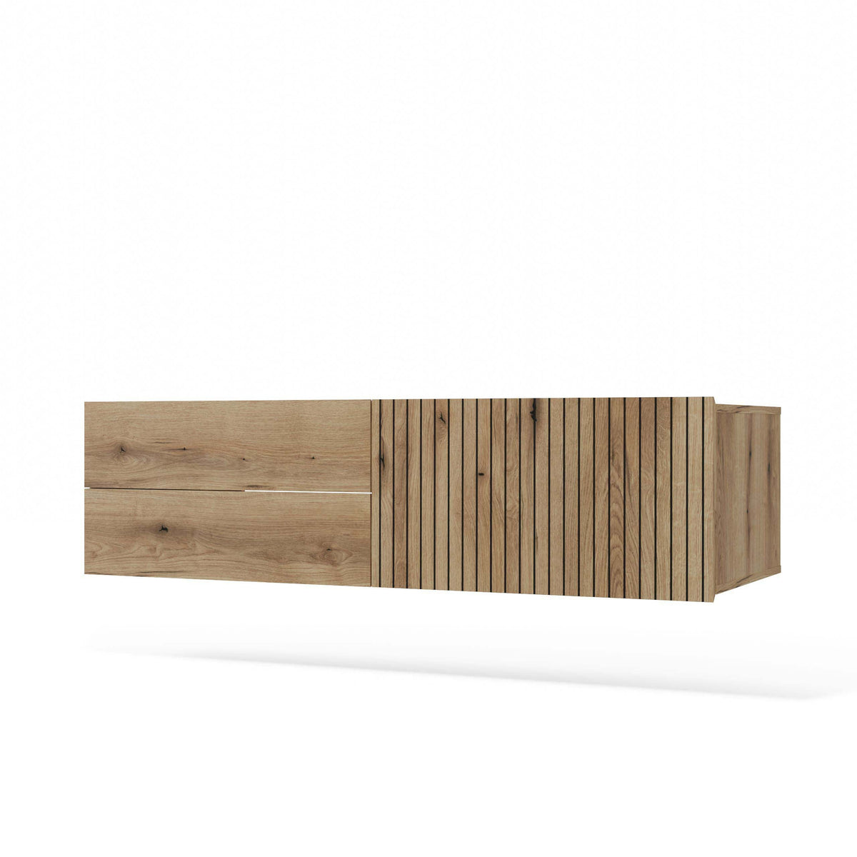 Mosdó alatti szekrény TIGO 1D2S Evoke tölgy 140 cm 2 fiókos bordázott front fali