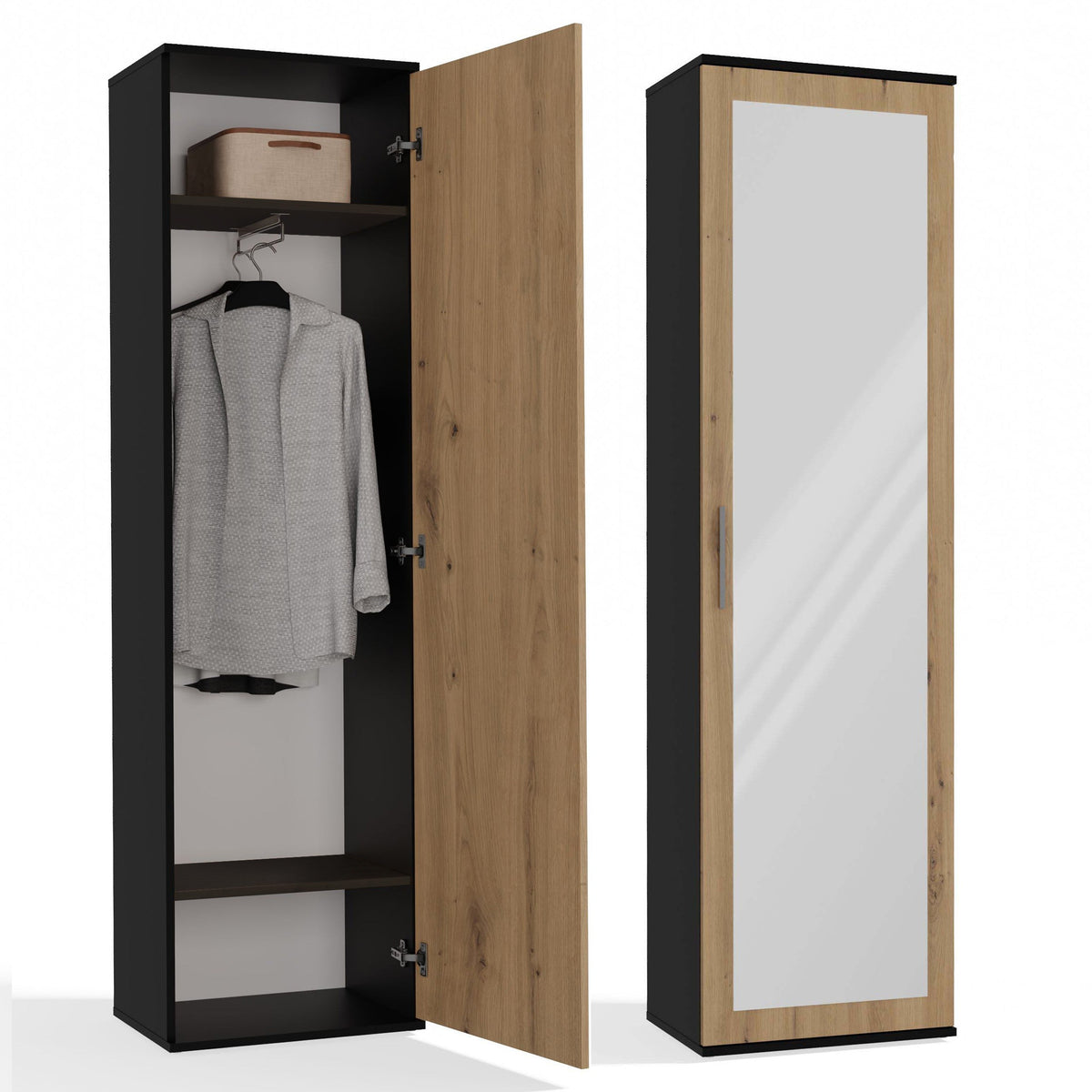 Szekrény DUO antracit artisan tölgy