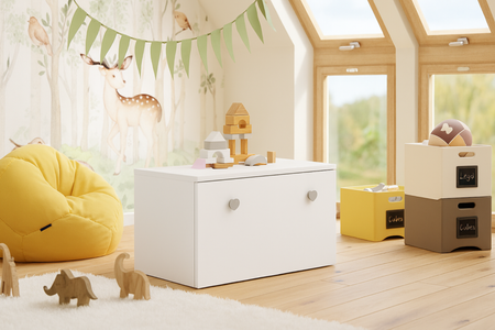Toy box Inga - handle grey