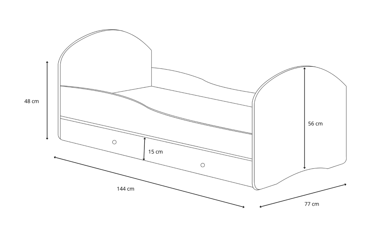 Single bed Luk 140x70 with drawer