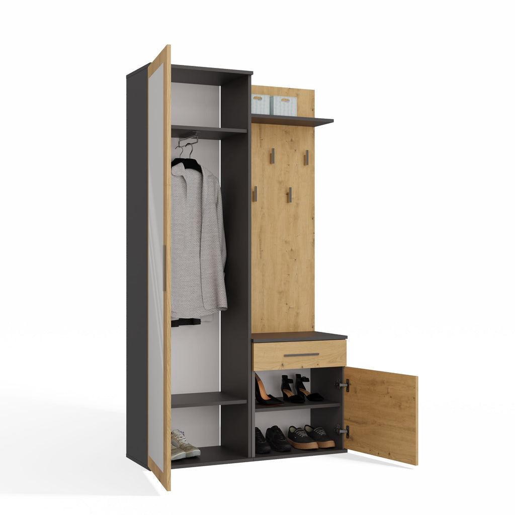 Előszobabútor DUO antracit artisan tölgy