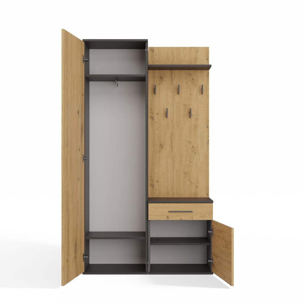Előszobabútor DUO antracit artisan tölgy