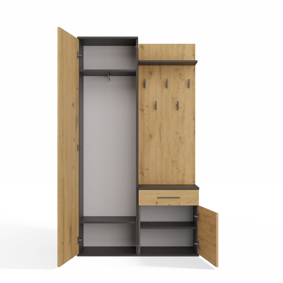 Előszobabútor DUO antracit artisan tölgy