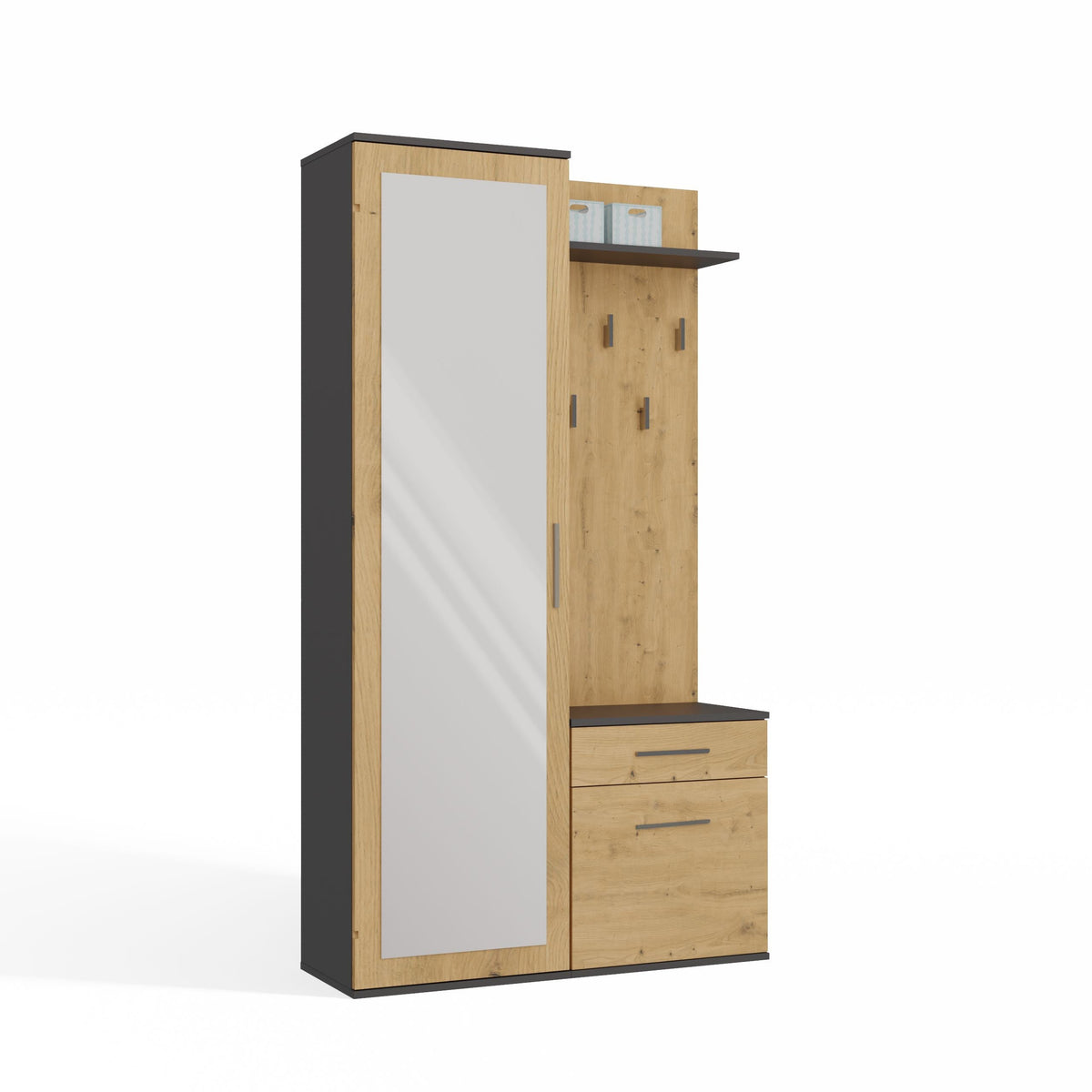 Előszobabútor DUO antracit artisan tölgy