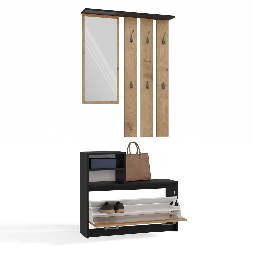 Előszobabútor VERA antracit artisan tölgy