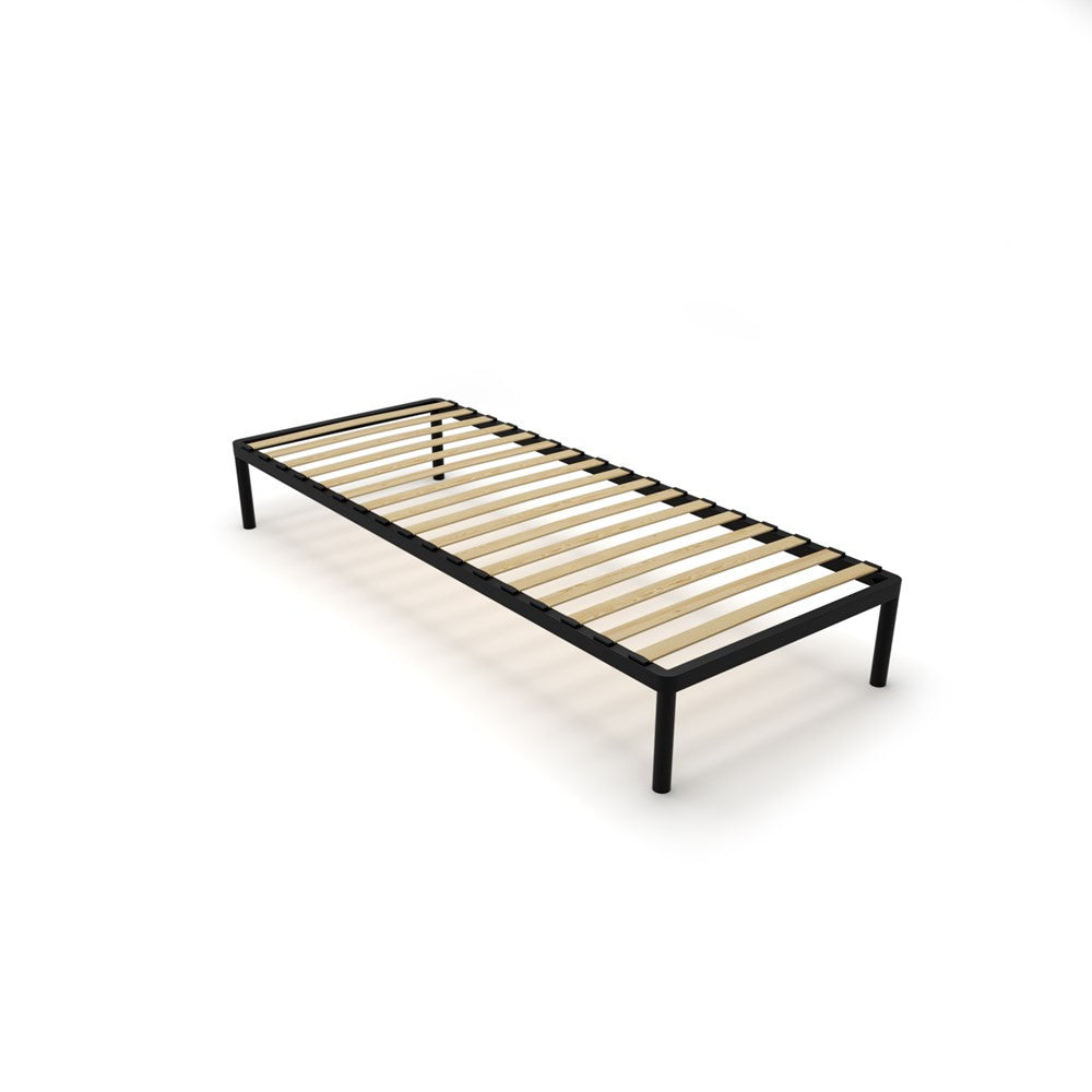 Ágykeret BED ALU 80x200 fém fa lécekkel fekete