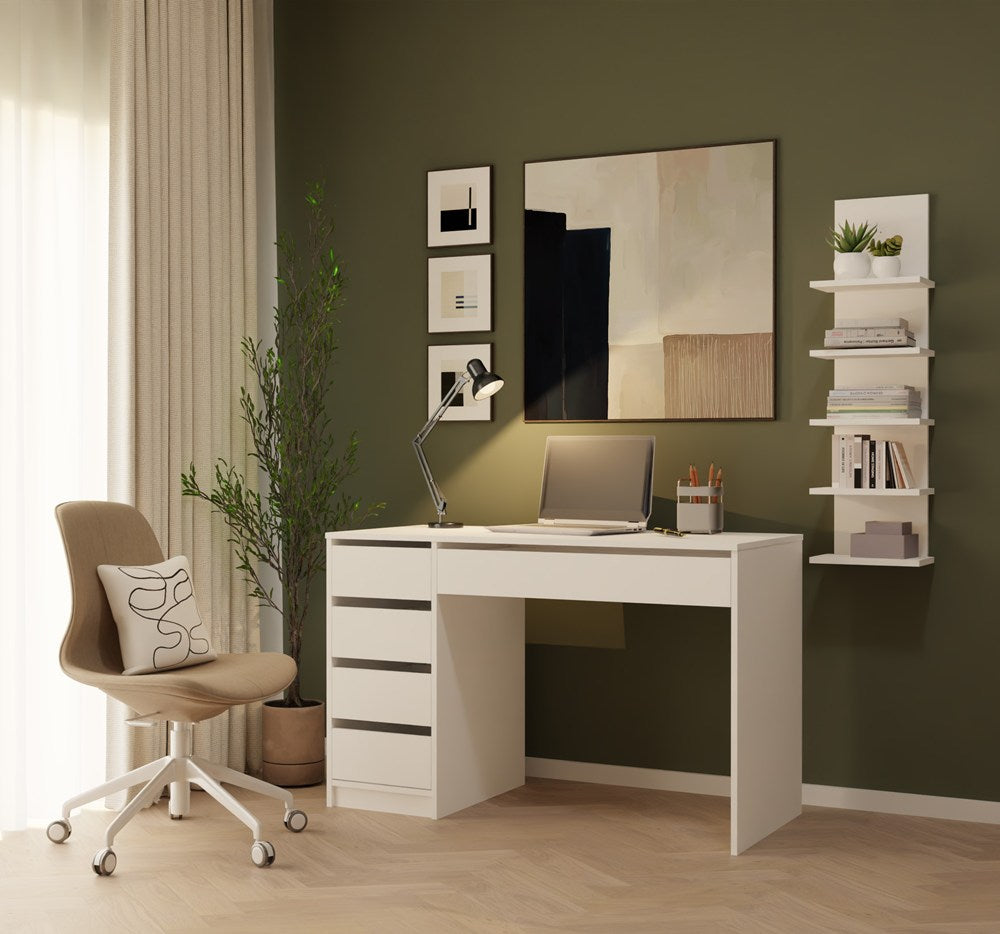 Íróasztal ARTO fehér 120 cm 5 fiókos