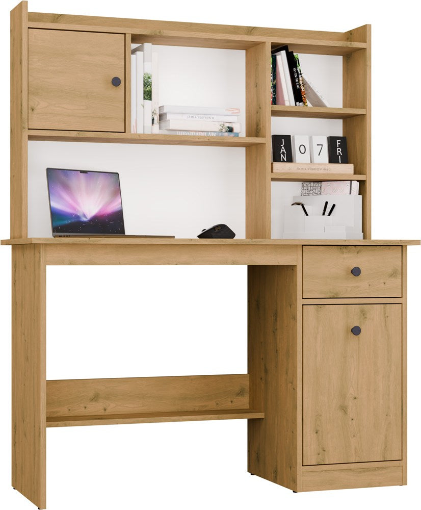 CHESTER íróasztal felépítménnyel – 1 fiókos, artisan tölgy
