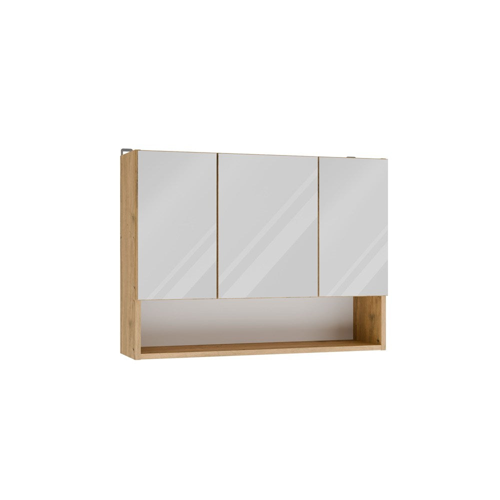 Fürdőszobaszekrény fali POLA 3DL/P artisan tölgy 80 cm 3 tükör polccal