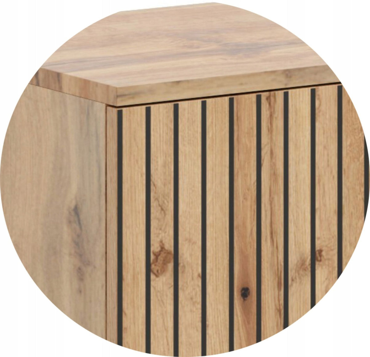 Cabinet Fondi oak craft gold - black, decor laths