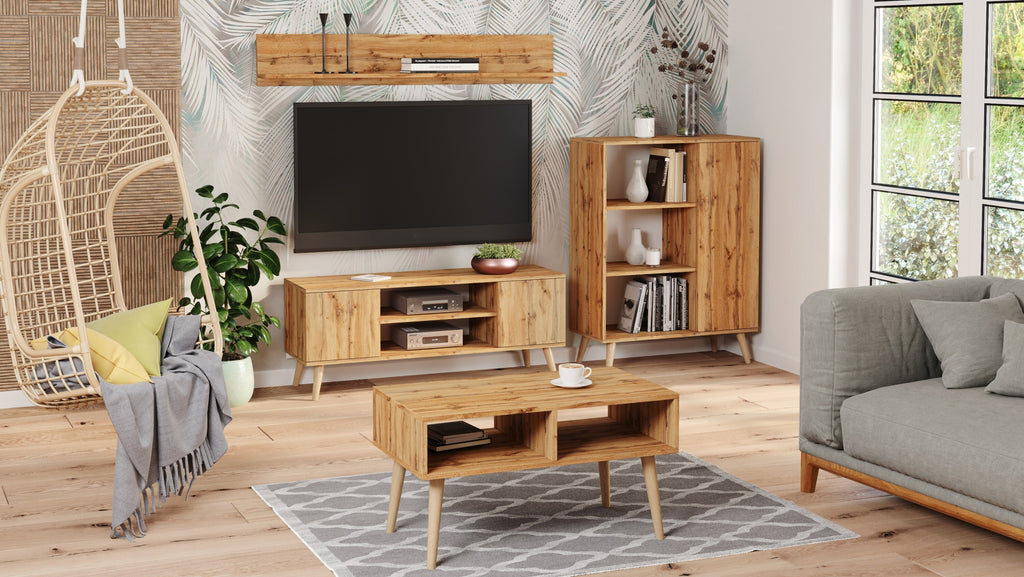 Focus RTV cabinet 135 cm oak gold craft
