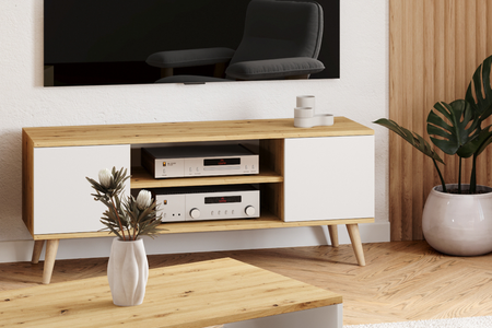 Focus RTV cabinet 135 cm Oak artisan white