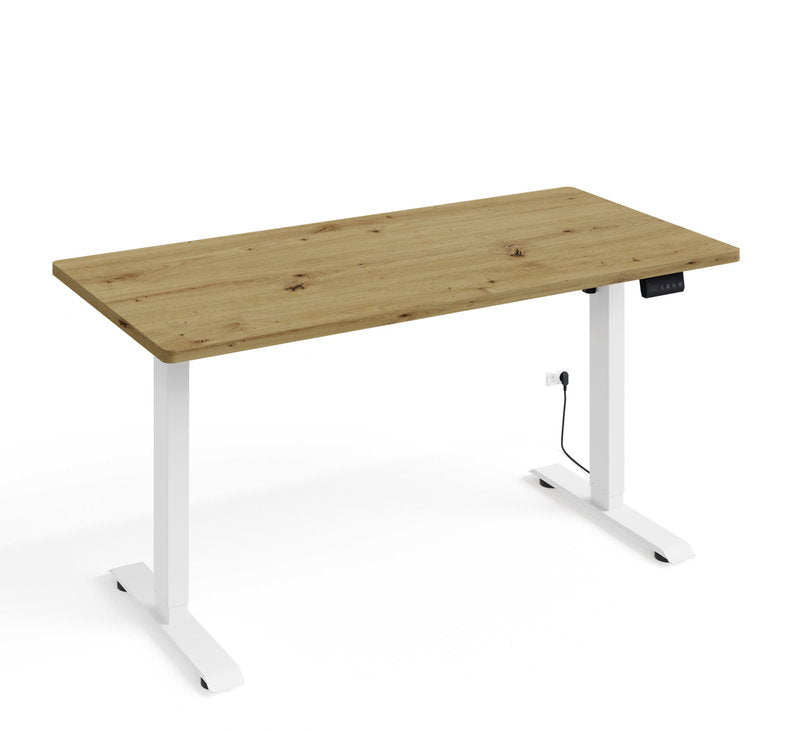 BIMOTION elektromosan állítható íróasztal 120×65 cm – artisan tölgy / fehér – 1. kép