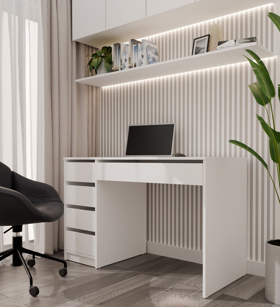 Íróasztal ARTO fehér 120 cm 5 fiókos