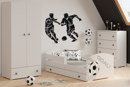 Emily white chest of drawers - football handles
