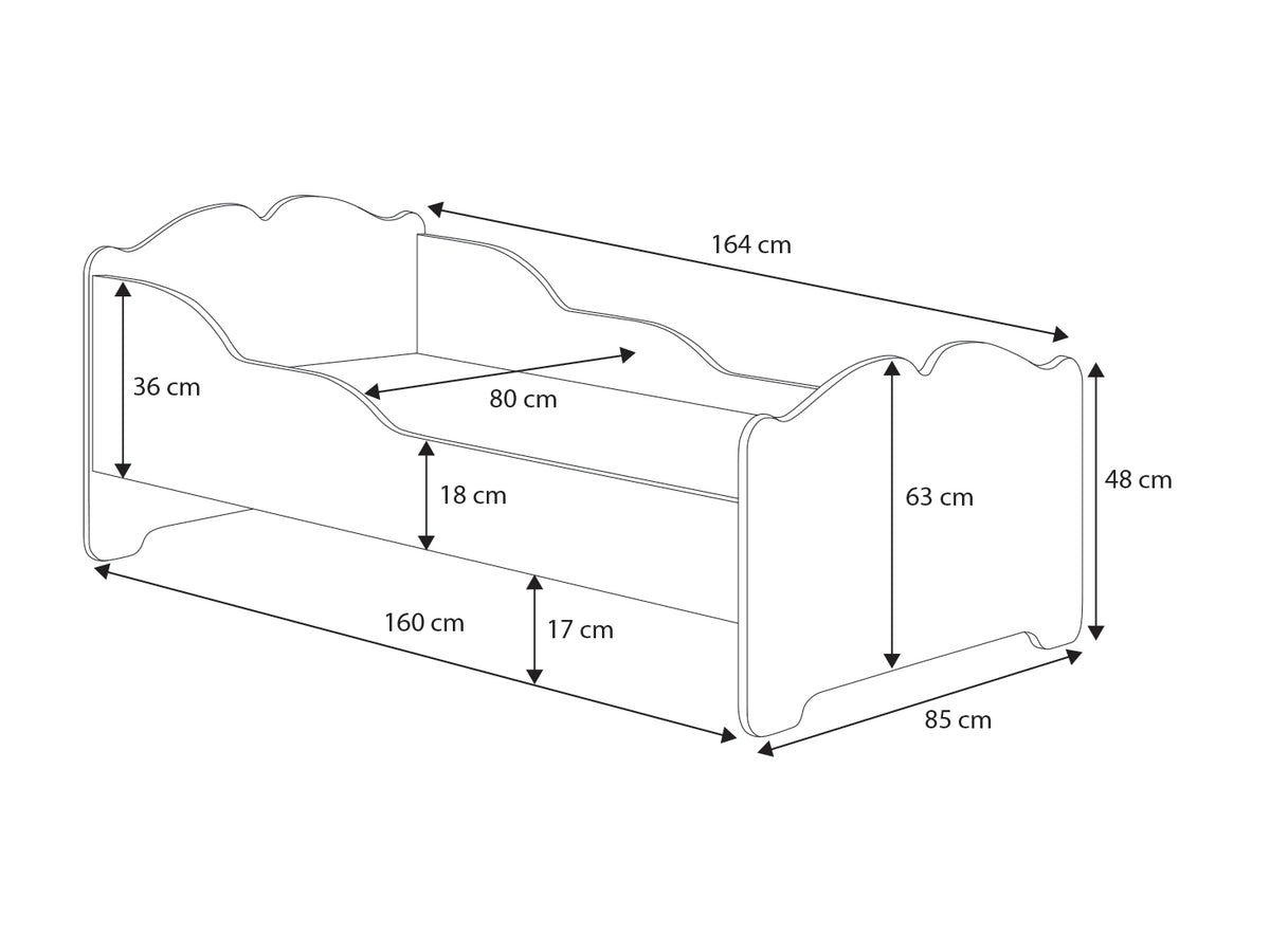 ANNA children's bed with drawer 160x80 Cat