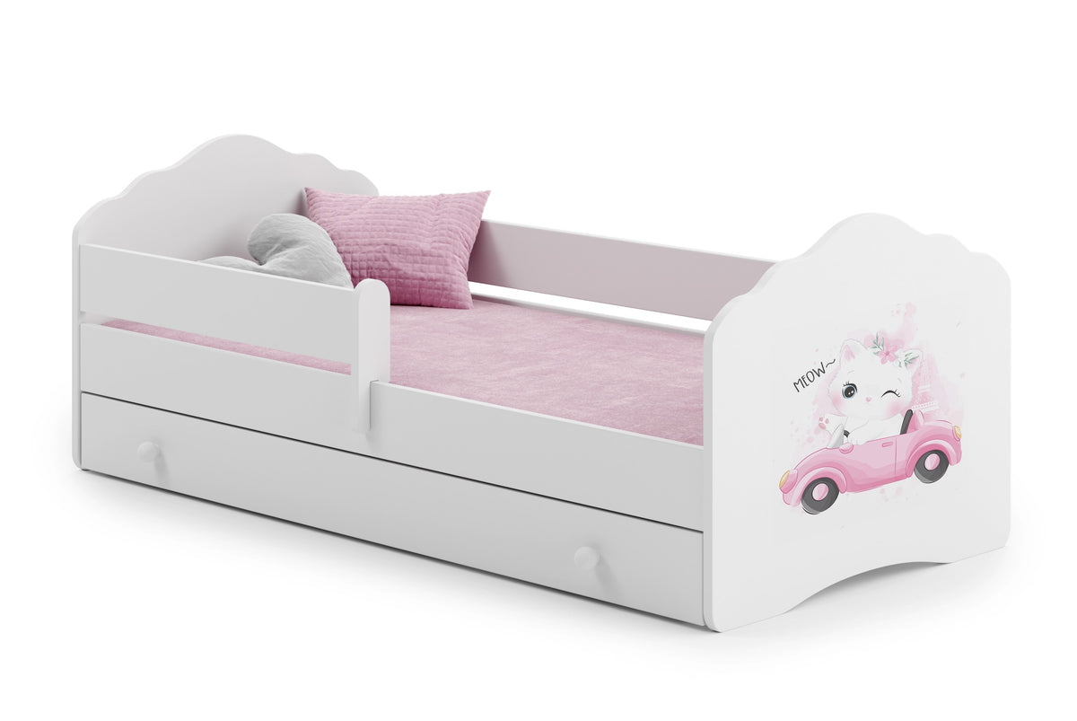 Wave children's bed 140x70 with drawer - Cat