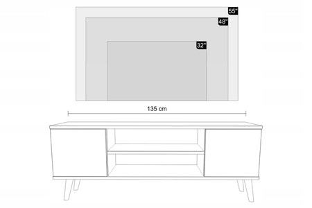 Focus RTV cabinet 135 cm Oak artisan white