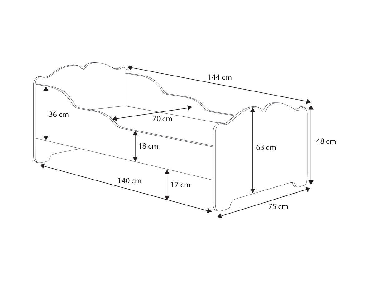 Child's bed ANNA with mattress 140x70 Cat