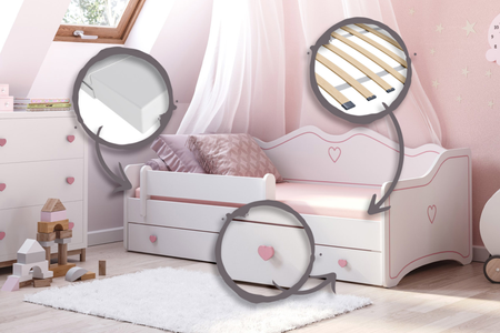 Emma children's bed 140x70 pink