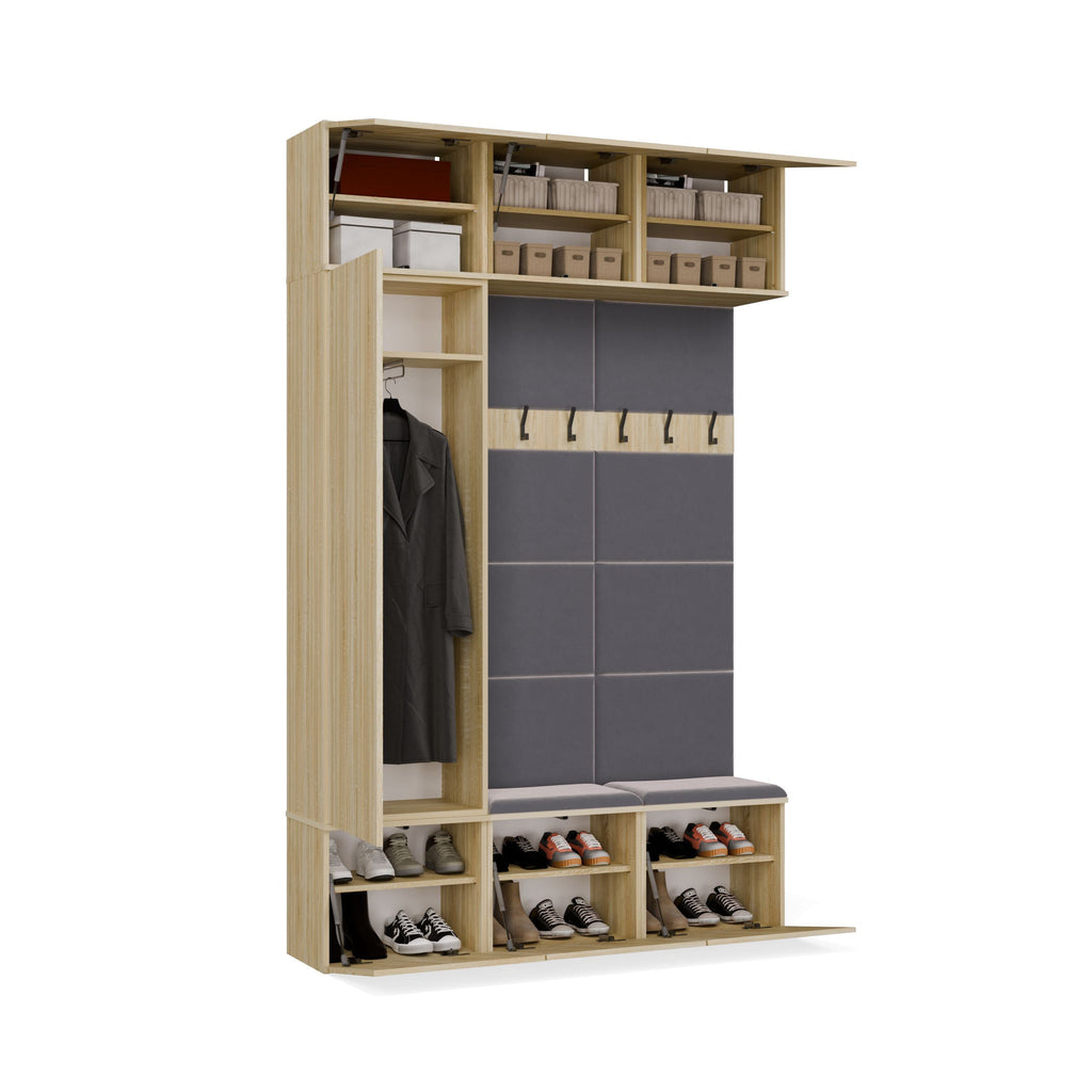 Előszobabútor HAGA III/1Sz2W sonoma tölgy + 2 fogassal