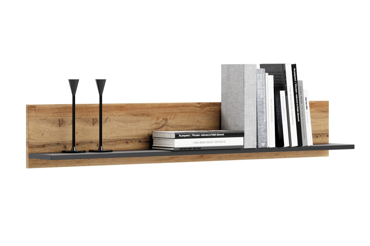 Shelf 100 cm - oak craft gold/black