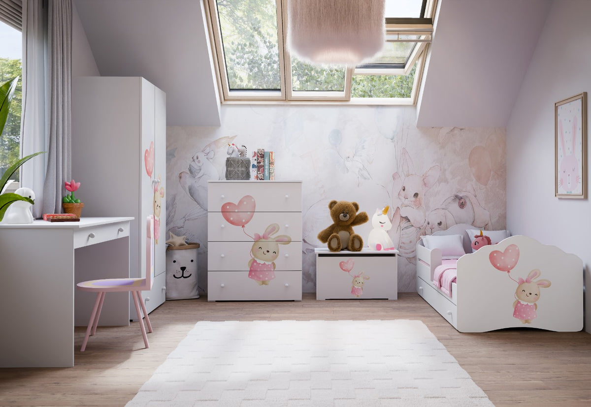 FALA gyerekágy 140x70 Bunny mintával, fiókkal