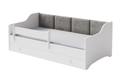 Single bed Erik 160x80 white - panel grey