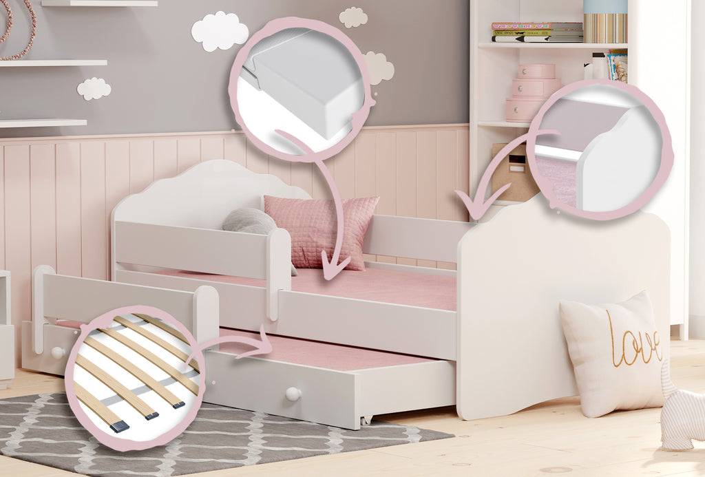 FALA double bed with railing 160x80