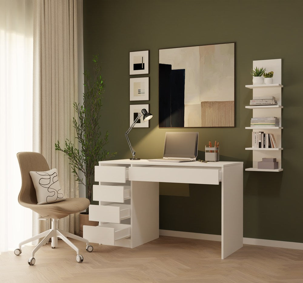 Íróasztal ARTO fehér 120 cm 5 fiókos