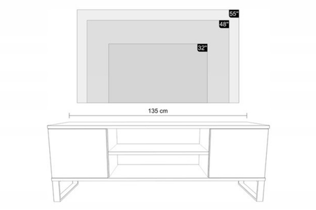 Focus RTV cabinet 135 cm - loft Oak artisan black