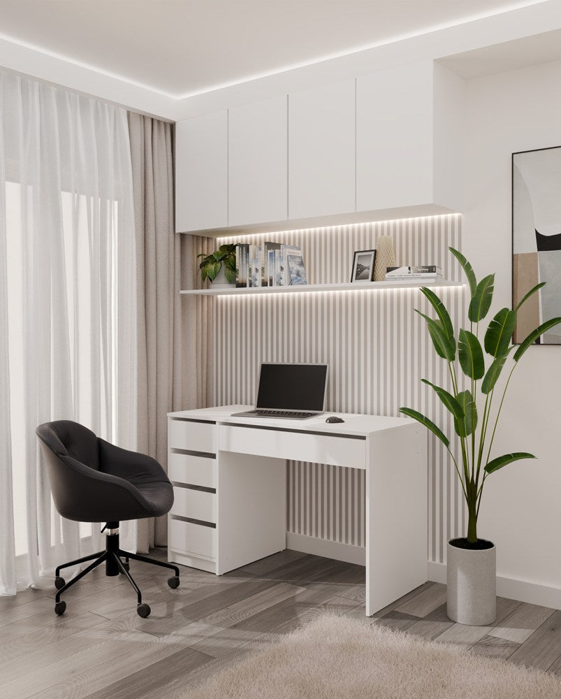 Íróasztal ARTO fehér 120 cm 5 fiókos