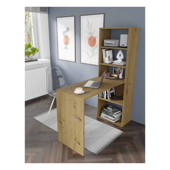 HARMONY íróasztal polccal – artisan tölgy – 3. kép