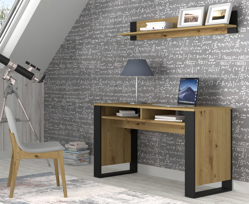 MONDI 120 cm-es íróasztal – artisan tölgy / matt fekete – 2. kép