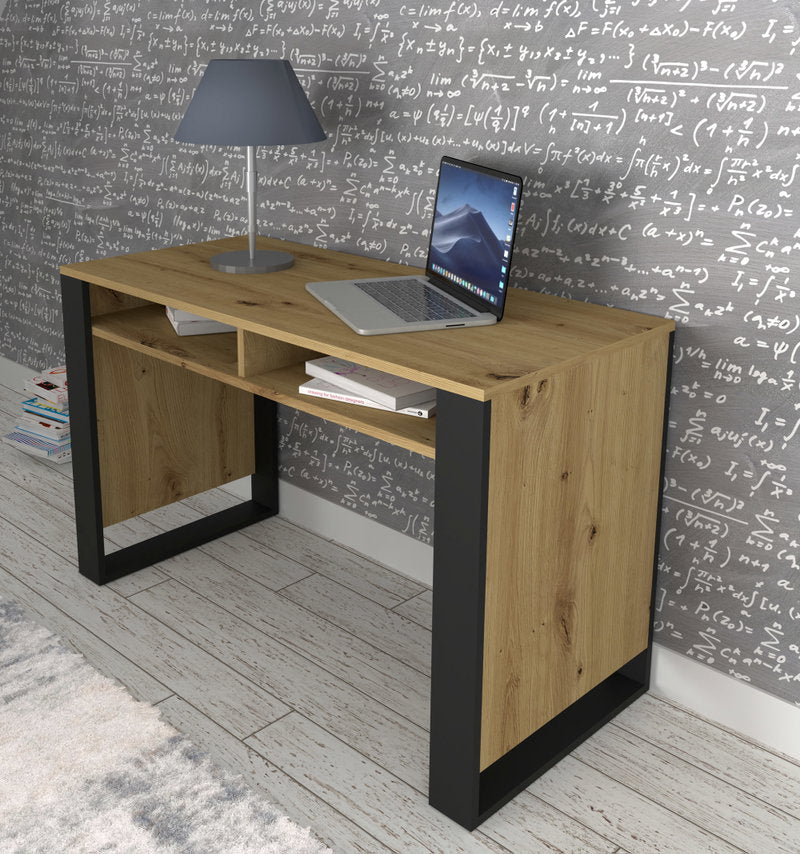 MONDI 120 cm-es íróasztal – artisan tölgy / matt fekete – 3. kép