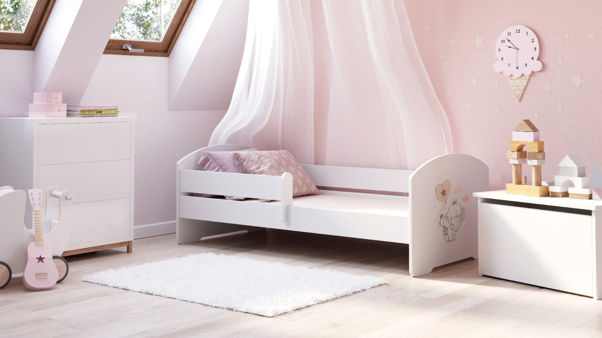 Luk single bed 140x70 with artwork - Elephant