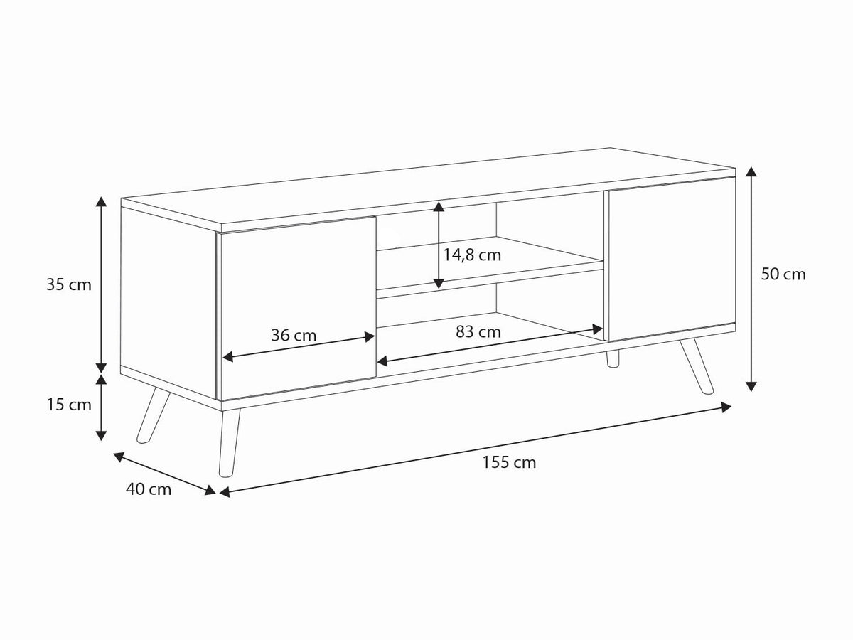RTV Focus 155 cm oak craft gold