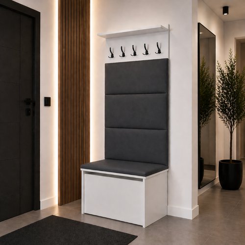 Shoe cabinet with seat and hanger ANDY