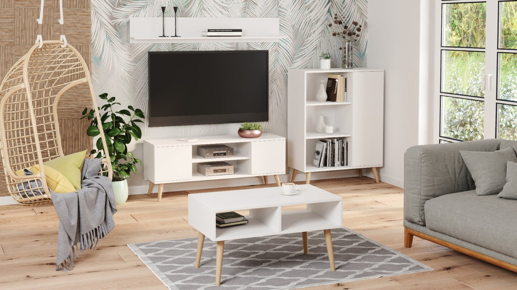 Bookcase Fondi - wooden legs