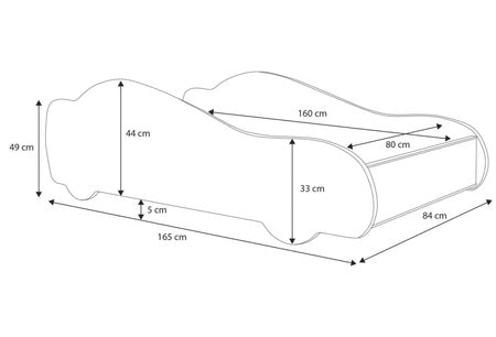 Batcar bed 160x80 - with mattress